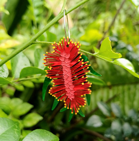 Bottlebrush Flower Dangle Earrings