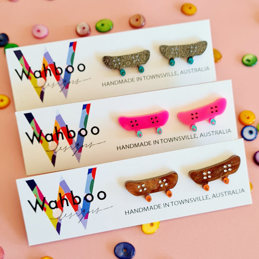 Skateboard Stud Earrings