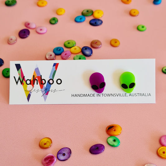 Alien Face Stud Earrings