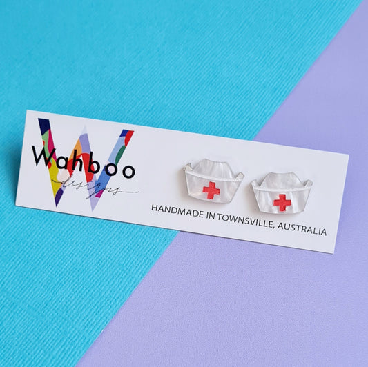 Nurse's Hat Stud Earrings