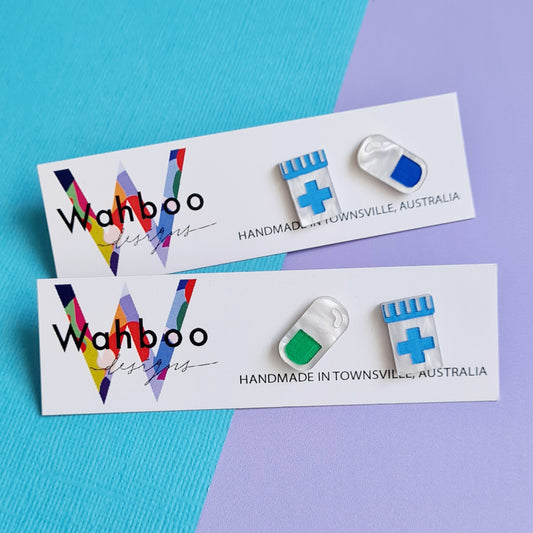 Capsule Pill Stud Earrings