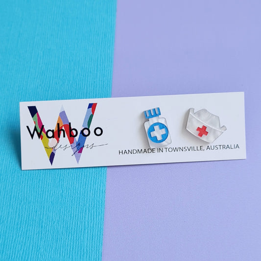 Pill Bottle Stud Earrings