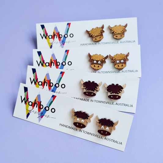 Highland Cow Stud Earrings