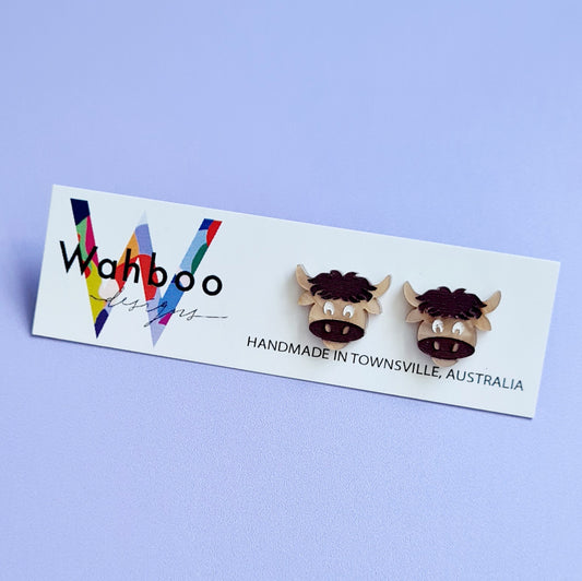 Highland Cow Stud Earrings