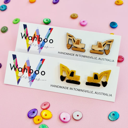 Excavator Digger Stud Earrings