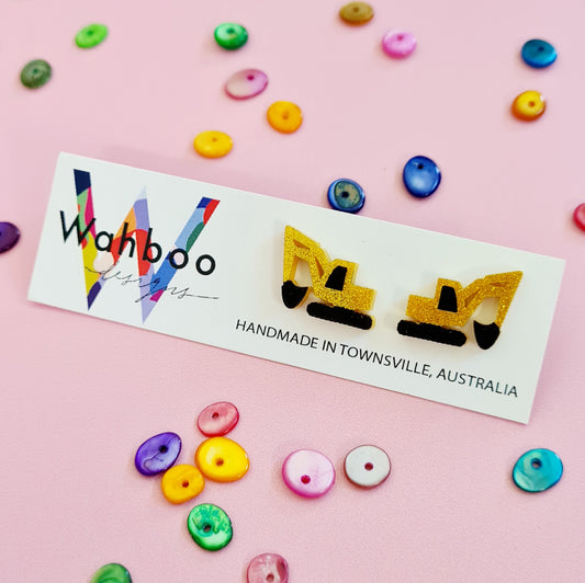 Excavator Digger Stud Earrings