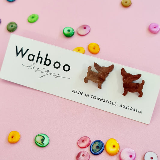 Chihauhua Dog Stud Earrings