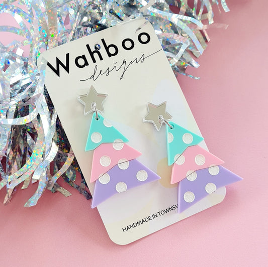 Christmas 3 Piece Tree Dangle Earrings