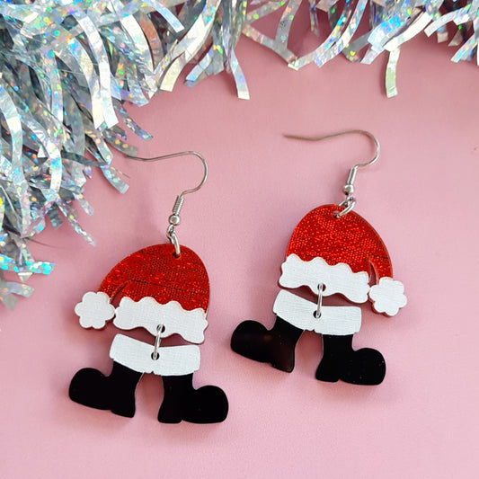Christmas Santa Hat and Boots Dangle Earrings