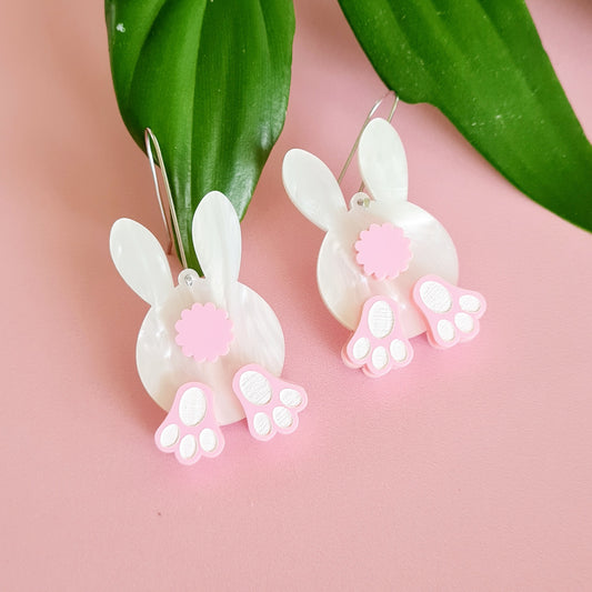 Easter Bunny Bum Dangle Earrings