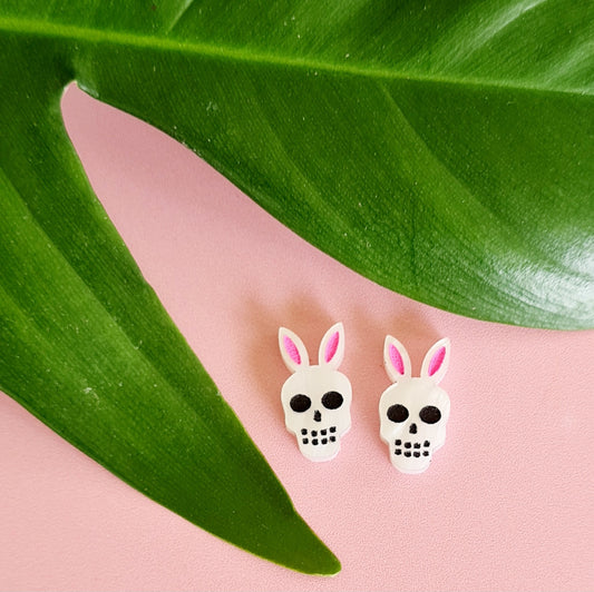 Easter Skull Stud Earrings