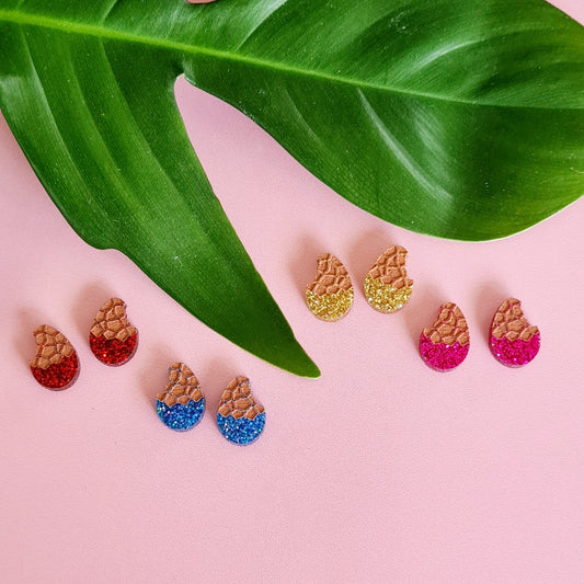 Easter Egg with Bite Stud Earrings