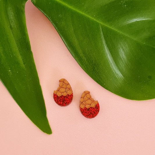 Easter Egg with Bite Stud Earrings