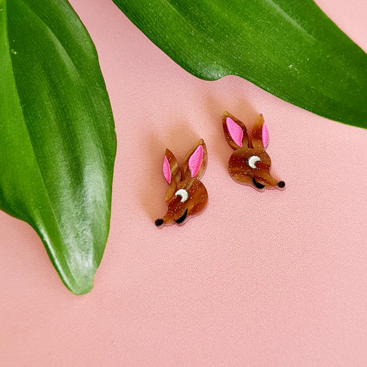 Easter Bilby Face Stud Earrings