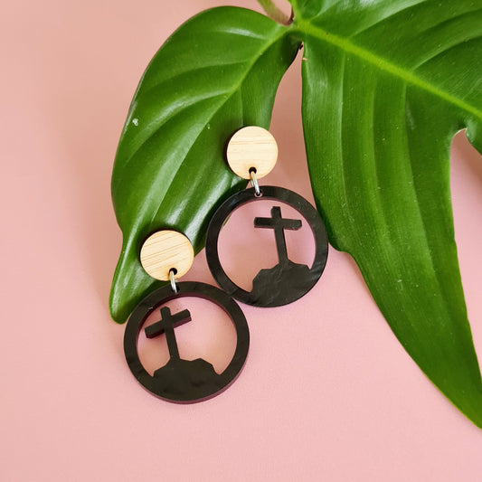 Easter Cross Dangle Earrings
