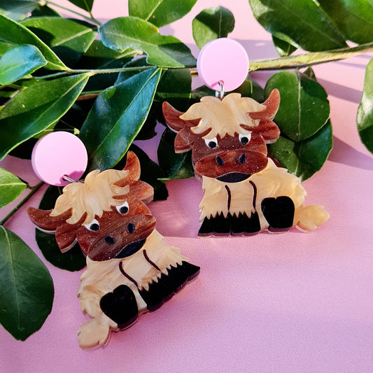 Highland Cows Dangle Earrings