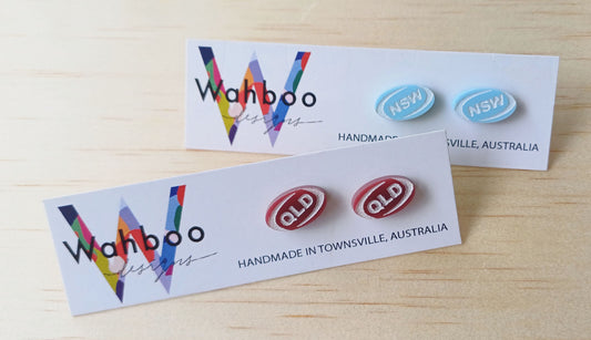 State of Origin Rugby League Stud Earrings