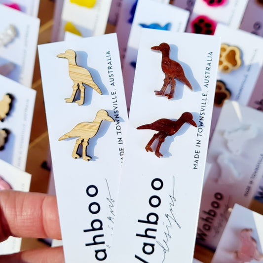 Curlew Bird Stud Earrings