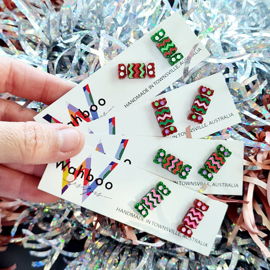 Christmas Bon Bon Cracker Stud Earrings