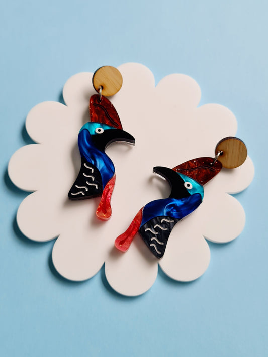 Cassowary Head Dangle Earrings