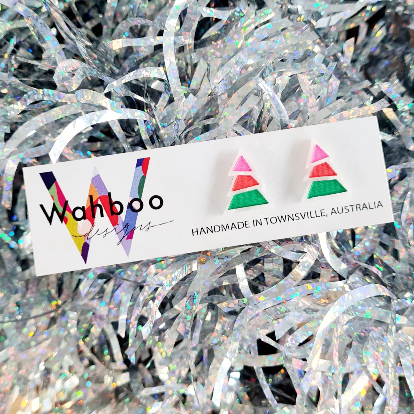 Christmas 3 Part Tree Stud Earrings