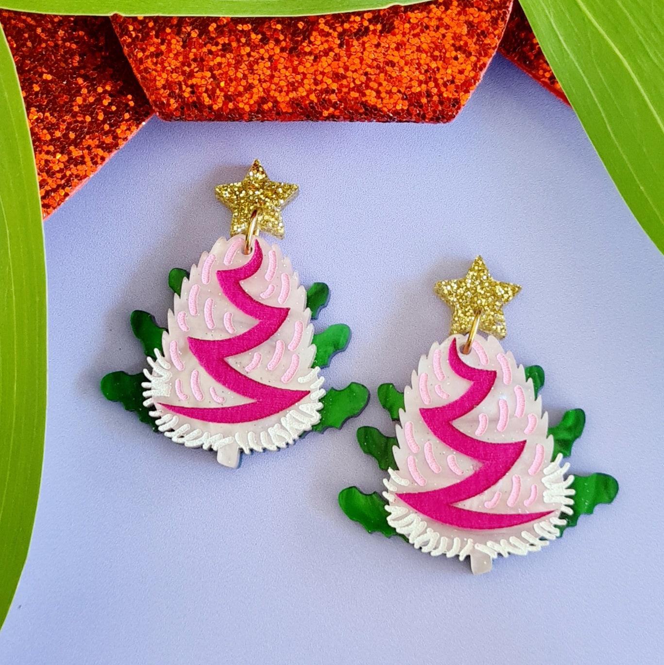 Christmas Banksia Dangle Earrings