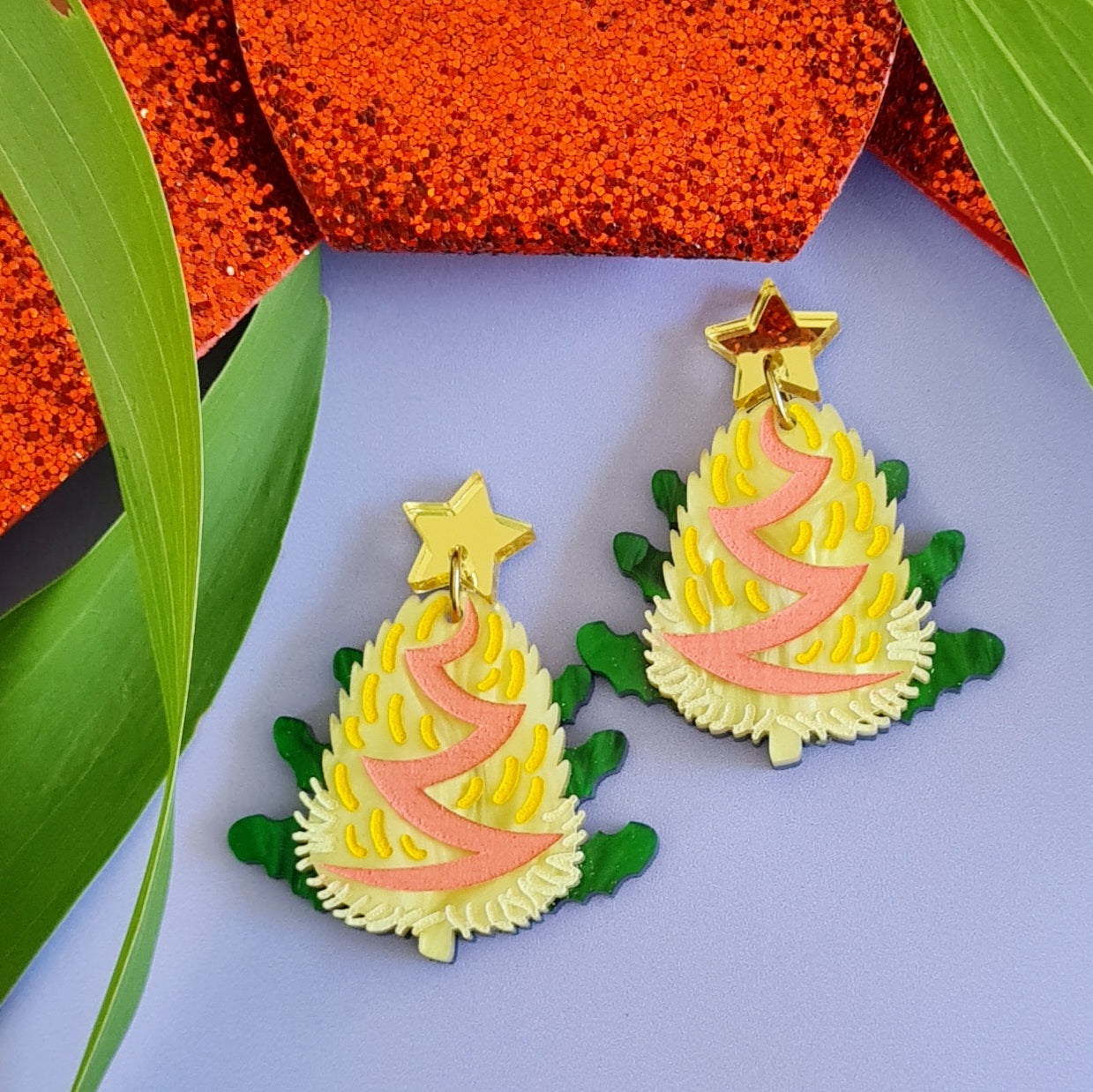 Christmas Banksia Dangle Earrings