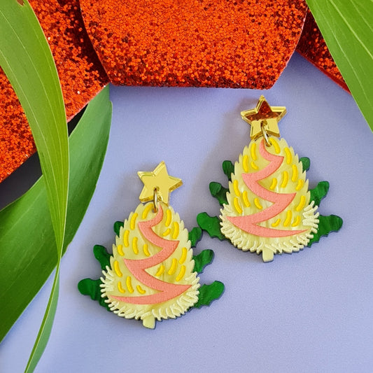 Christmas Banksia Dangle Earrings