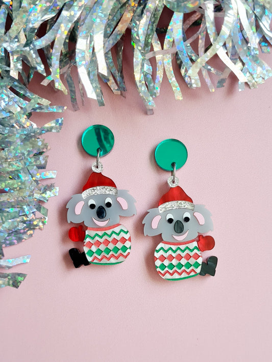 Christmas Koala Dangle Earrings