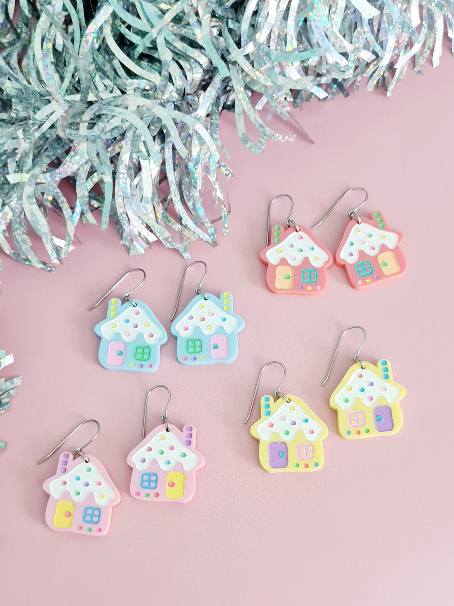 Christmas Gingerbread House Dangle Earrings