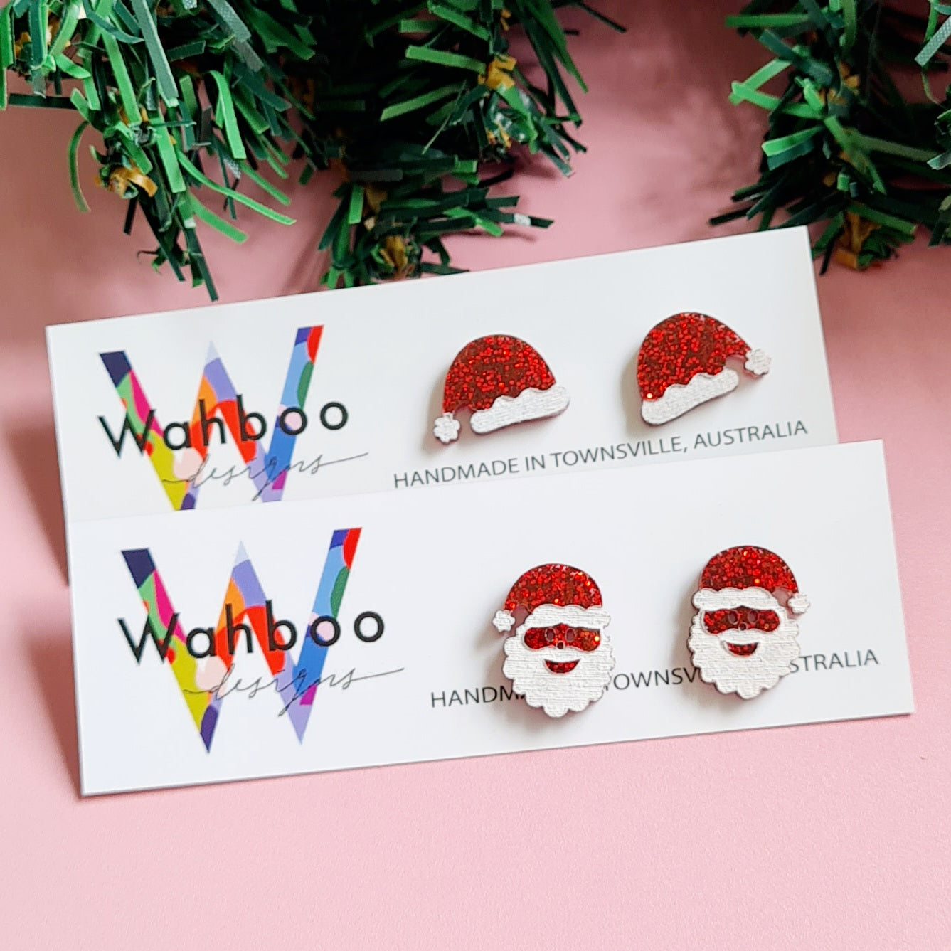 Christmas Santa Face Stud Earrings