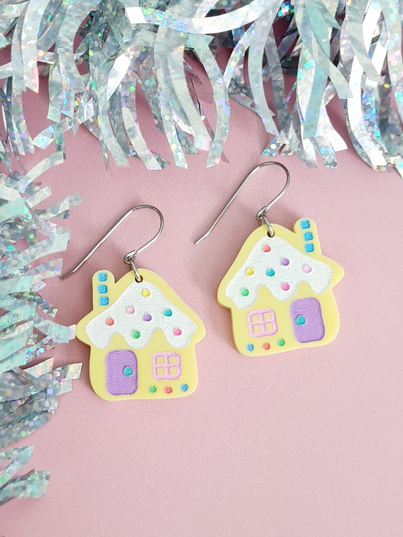 Christmas Gingerbread House Dangle Earrings