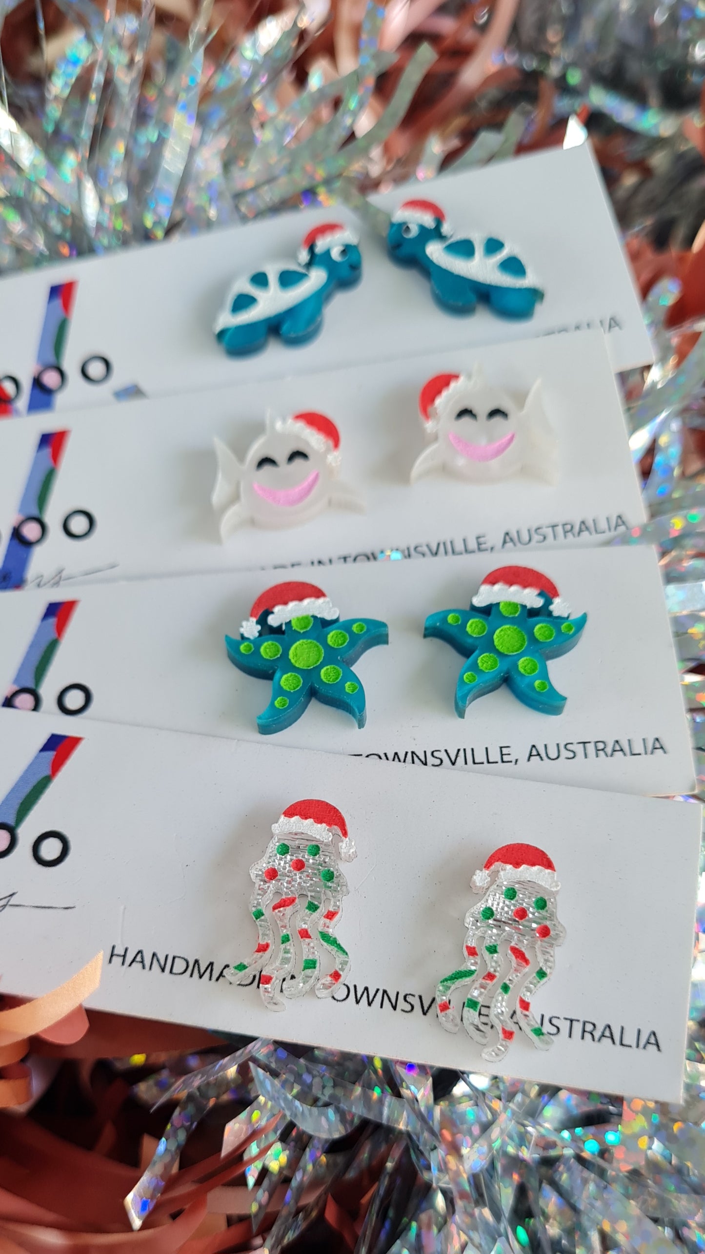 Christmas Starfish Stud Earrings