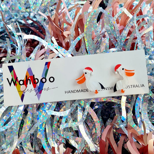 Christmas Pelican Stud Earrings