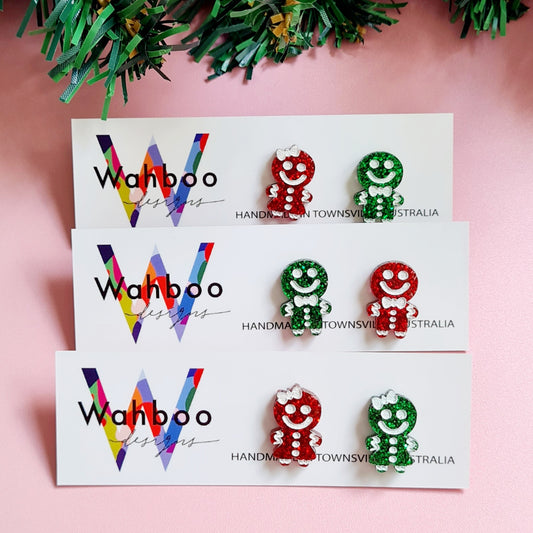 Christmas Gingerbread Stud Earrings