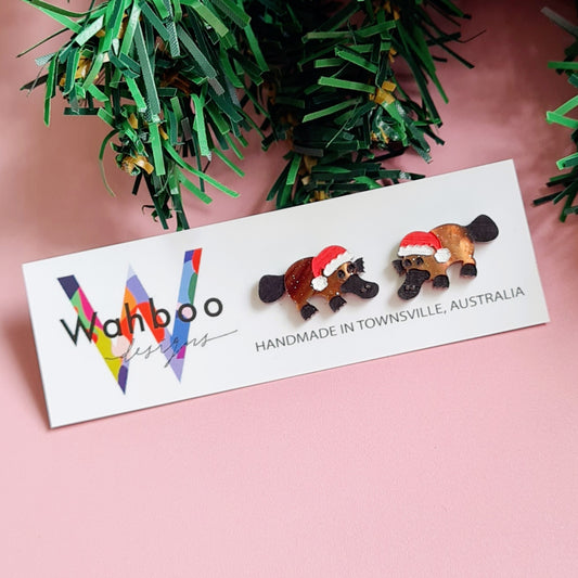 Christmas Platypus Stud Earrings