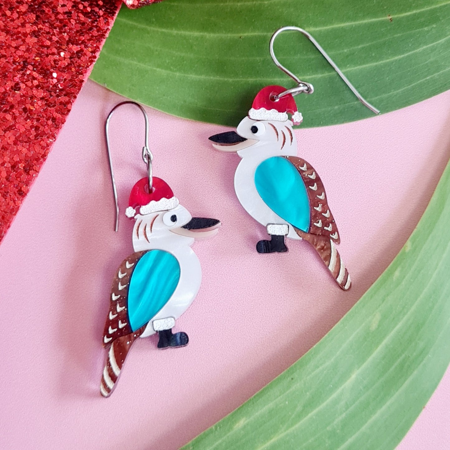 Christmas Kookaburra Dangle Earrings
