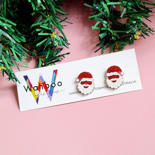 Christmas Santa Face Stud Earrings
