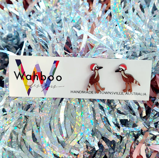 Christmas Curlew Stud Earrings