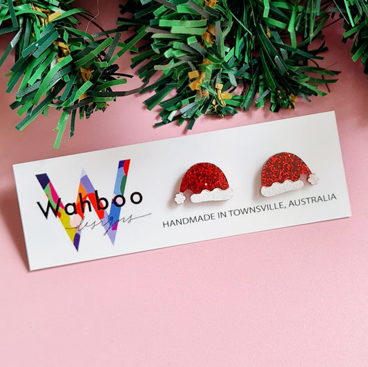 Christmas Santa Hat Stud Earrings