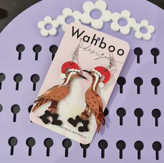 Christmas Curlew Dangle Earrings