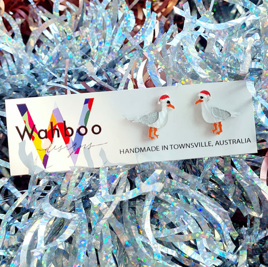 Christmas Seagull Stud Earrings