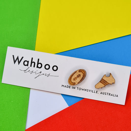 Rugby Football Boot Stud Earrings