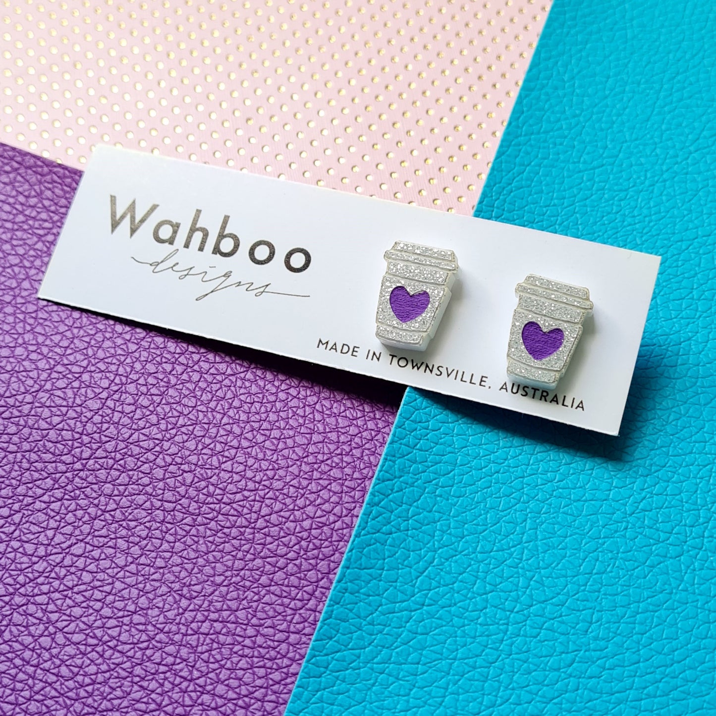 Coffee Takeaway Cup Stud Earrings