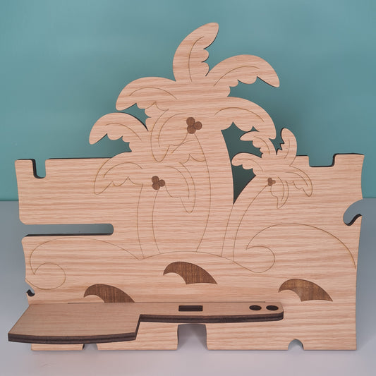 Palm Trees & Island Phone Stand & Organiser