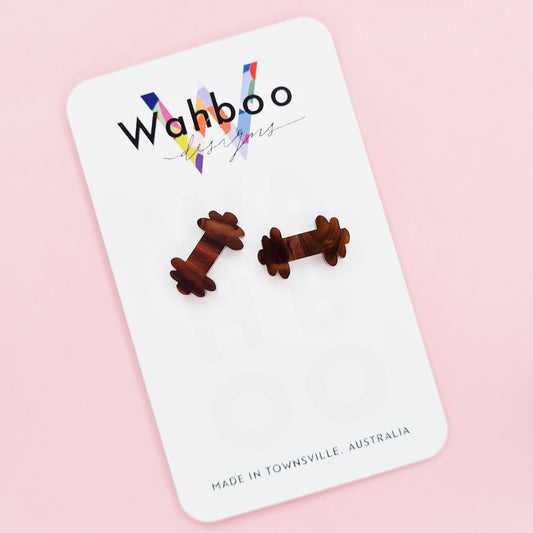 Dumbbell Stud Earrings