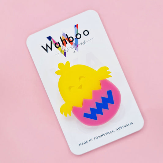 Easter Chick in an Egg Brooch