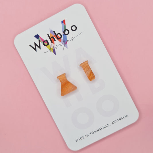 Beaker & Test Tube Stud Earrings