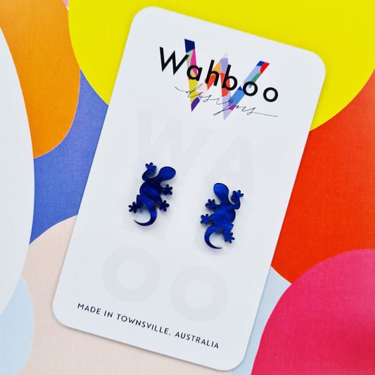 Gecko Goanna Lizard Stud Earrings