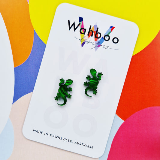 Gecko Goanna Lizard Stud Earrings